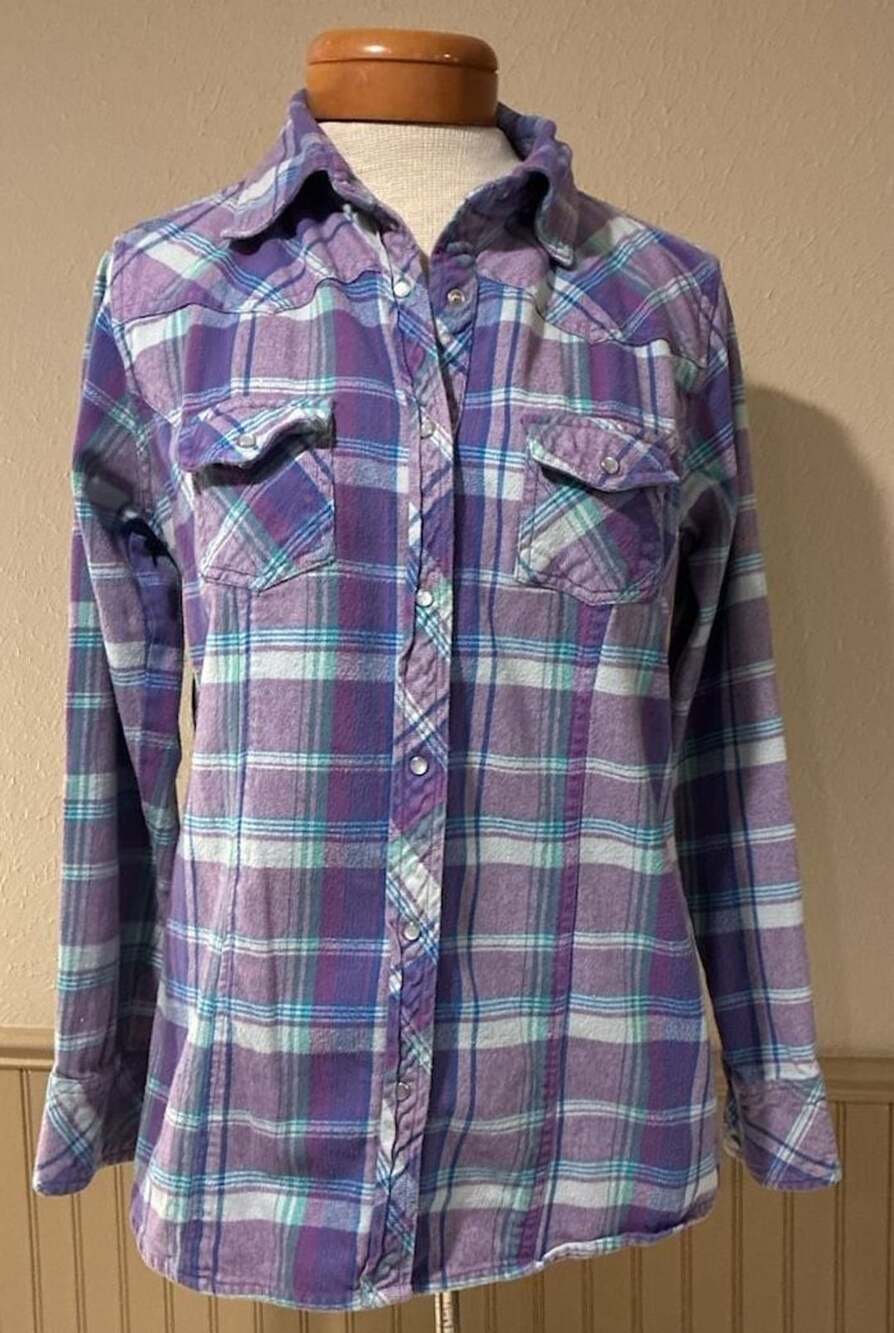 Stillwater Supply Co. Purple Plaid Western Shirt Size M